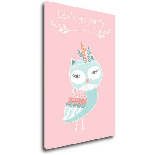 Obraz Let's go party owl - 20 x 30 cm