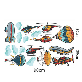 Samolepka do dětského pokoje Barevná letadla a balóny